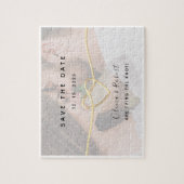 Einfaches Foto Hochzeit speichert das Datum der Ei Puzzle (Vertikal)