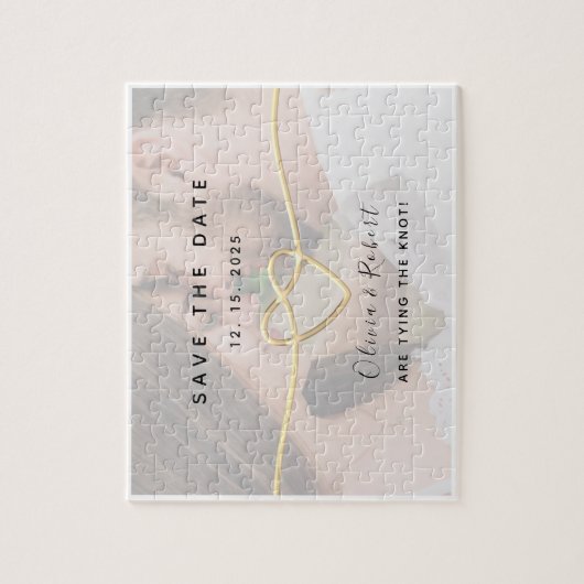 Einfaches Foto Hochzeit speichert das Datum der Ei Puzzle (Vertikal)