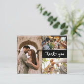 Einfaches Foto Hochzeit Vielen Dank Einladungspostkarte (Stehend Vorderseite)