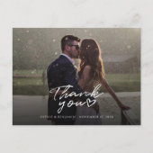 Einfaches Foto Hochzeit Vielen Dank Postkarte (Vorderseite)