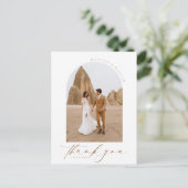 Einfaches Foto Hochzeit Vielen Dank Postkarte (Stehend Vorderseite)