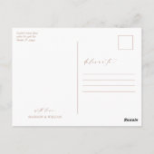 Einfaches Foto Hochzeit Vielen Dank Postkarte (Rückseite)