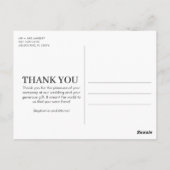 Einfaches Foto Hochzeit Vielen Dank Postkarte (Rückseite)