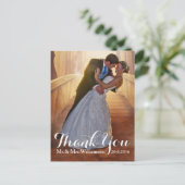 Einfaches Foto Hochzeit Vielen Dank Postkarte (Stehend Vorderseite)