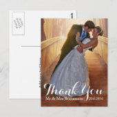 Einfaches Foto Hochzeit Vielen Dank Postkarte (Vorne/Hinten)
