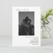 Einfaches Foto Hochzeitsempfang 001 Einladung (Stehend Vorderseite)