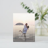 Einfaches Foto Hochzeitssache speichern Sie das Da Ankündigungspostkarte (Stehend Vorderseite)
