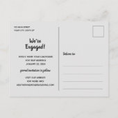 Einfaches Foto Hochzeitssache speichern Sie das Da Ankündigungspostkarte (Rückseite)