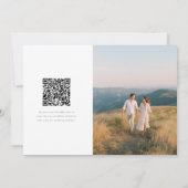 Einfaches Foto Hochzeitsstichtag QR Code Save The Date (Rückseite)