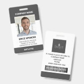 Einfaches Foto-ID-Abzeichen für moderne Mitarbeite Ausweis (Vorder- & Rückseite)
