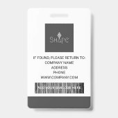 Einfaches Foto-ID-Abzeichen für moderne Mitarbeite Ausweis (Rückseite)