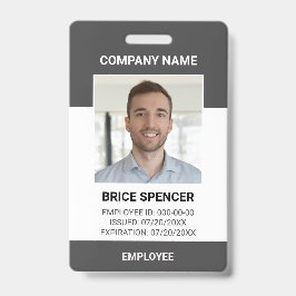 Einfaches Foto-ID-Abzeichen für moderne Mitarbeite Ausweis