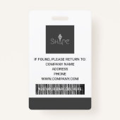 Einfaches Foto-ID-Abzeichen für moderne Mitarbeite Ausweis (Rückseite)