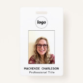 Einfaches Foto-ID Business Nametag Ausweis (Vorderseite)