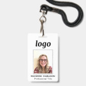 Einfaches Foto-ID Nametag Ausweis (Vorderseite mit Lanyard)