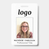 Einfaches Foto-ID Nametag Ausweis (Vorderseite)