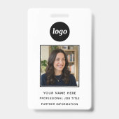 Einfaches Foto-ID Nametag Ausweis (Vorderseite)