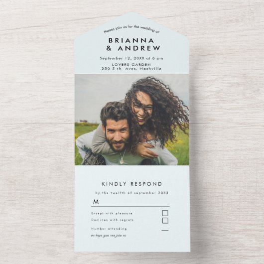 Einfaches Foto in einer Hochzeit All In One Einladung (Innen Boden)