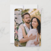 Einfaches Foto in fester Farbe Terracotta Hochzeit Dankeskarte (Rückseite)