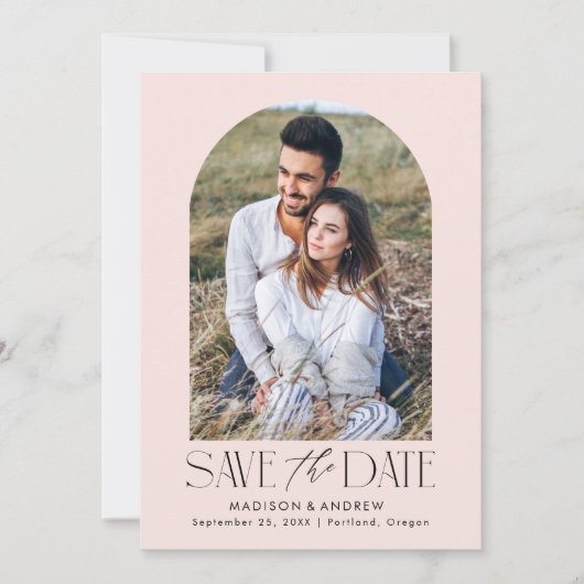 Einfaches Foto in Rosa Save The Date (Vorderseite)