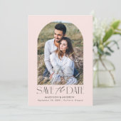 Einfaches Foto in Rosa Save The Date (Stehend Vorderseite)
