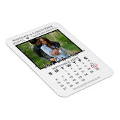 Einfaches Foto Kalender Rette unsere Hochzeit Magnet (Rechte Seite)