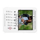 Einfaches Foto Kalender Rette unsere Hochzeit Magnet (Horizontal)