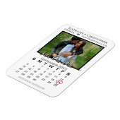 Einfaches Foto Kalender Rette unsere Hochzeit Magnet (Linke Seite)