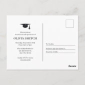 Einfaches Foto Lässiger Abschluss Postkarte (Rückseite)