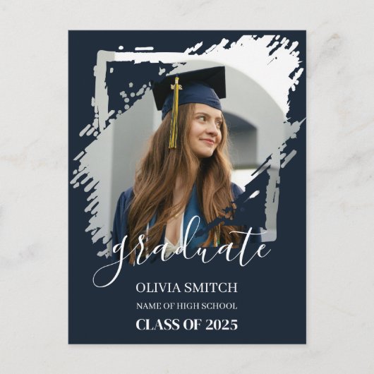 Einfaches Foto Lässiger Abschluss Postkarte (Vorderseite)