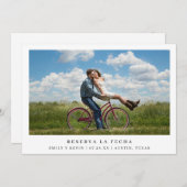 Einfaches Foto Minimalistische Spanische Hochzeit Save The Date (Vorne/Hinten)