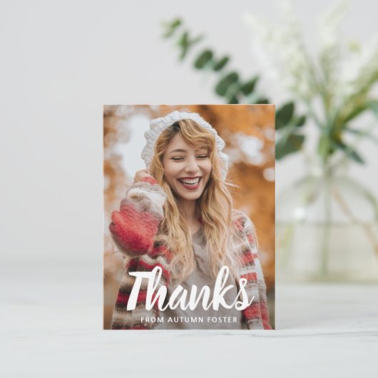 Einfaches Foto mit feinem Typografie Moderner Absc Postkarte (Stehend Vorderseite)