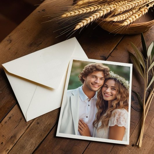 Einfaches Foto mit grünem Olive Branch Save The Date