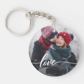 Einfaches Foto mit handgeschriebener Liebe Schlüsselanhänger (Vorderseite)