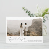 Einfaches Foto mit Handschrift (Script) 3 Save the Einladung (Stehend Vorderseite)