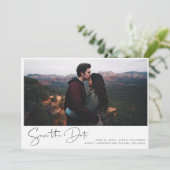 Einfaches Foto mit Handschrift (Script) 3 Save the Einladung (Stehend Vorderseite)