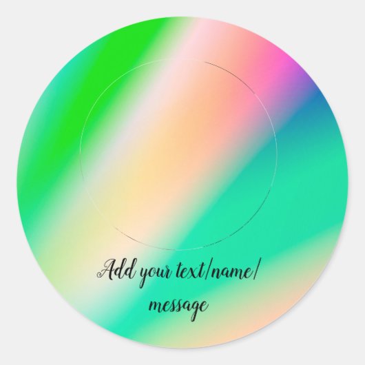 einfaches Foto mit Kreis-Collage-Text hinzufügen Runder Aufkleber (Vorderseite)