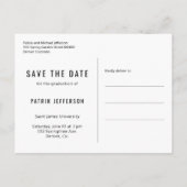 Einfaches Foto mit lässigem Save the Date Ankündigungspostkarte (Rückseite)