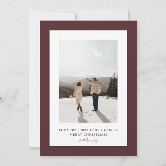 Einfaches Foto mit leichter Schokolade Feiertagskarte (Vorderseite)