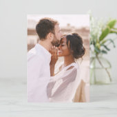 Einfaches Foto mit Paarnamen Hochzeit Einladung (Stehend Vorderseite)