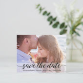Einfaches Foto mit Personalisiertem Save the Date Postkarte (Stehend Vorderseite)