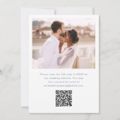 Einfaches Foto mit UAwg QR Code Blue Wedding Einladung (Rückseite)