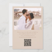 Einfaches Foto mit UAwg QR Code Neutrale Hochzeit Einladung (Rückseite)