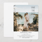 Einfaches Foto mit weißem Hintergrund Save the Dat Date (Vorne/Hinten)