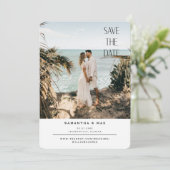 Einfaches Foto mit weißem Hintergrund Save the Dat Date (Stehend Vorderseite)