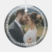 Einfaches Foto mit Weißwein Ornament Aus Glas (Vorderseite)