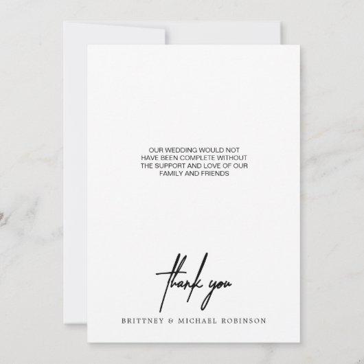 Einfaches Foto Modern Dankeschön Karte (Rückseite)