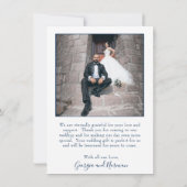 Einfaches Foto Moderne Hochzeit Dankeskarte (Rückseite)
