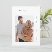 Einfaches Foto Moderne Hochzeit Dankeskarte (Stehend Vorderseite)