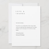Einfaches Foto Moderne Hochzeit Dankeskarte (Rückseite)